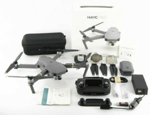 4K DJI Mavic Pro Quadcopter, controle remoto, 2 baterias, estojo + acessórios